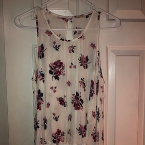 White / floral off the shoulder with sleeve top